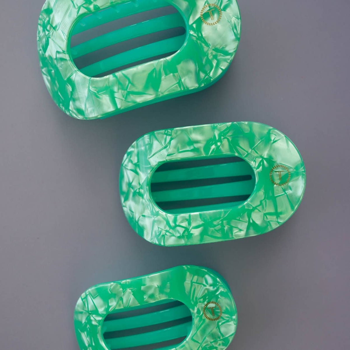 TELETIES - Flat Round Hair Clip | Medium | Spring Splash