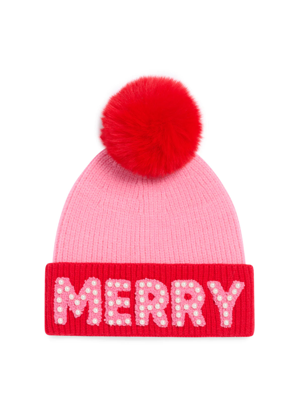 "Merry" Beanie with Pearls, Pink