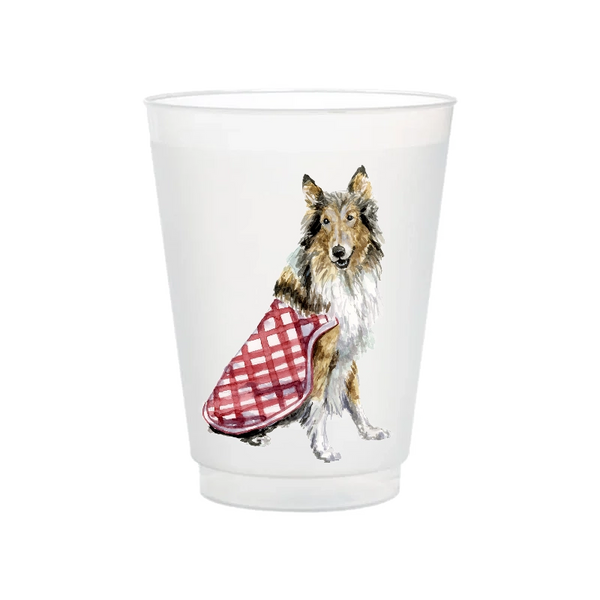 Rough Collie Frosted Cups | Set of 6