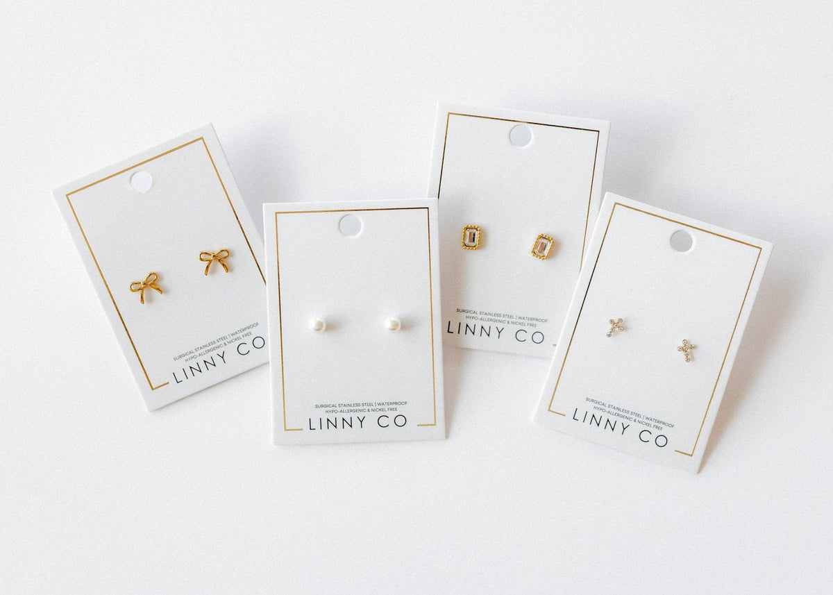 Screwback Stud Earrings - Payton Pearl White 5mm
