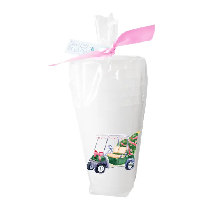 Holiday Golf Cart Frosted Cup