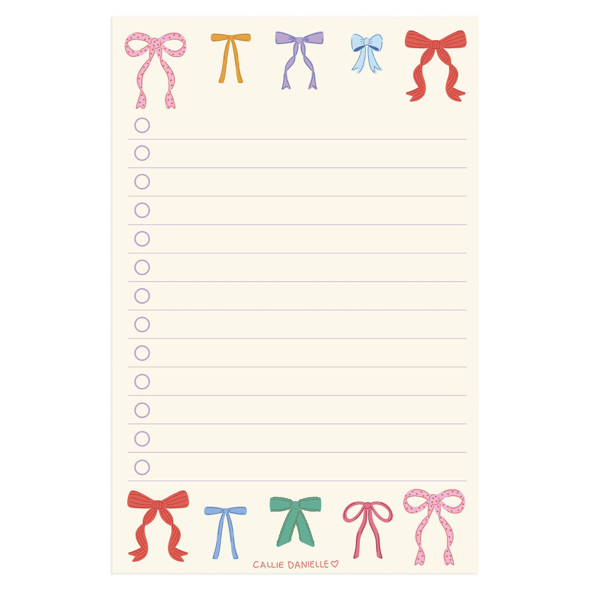 Callie Danielle - Coquette Bows To Do List Notepad