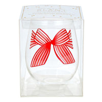 Jumbo Stemless Wine Glass - Bow