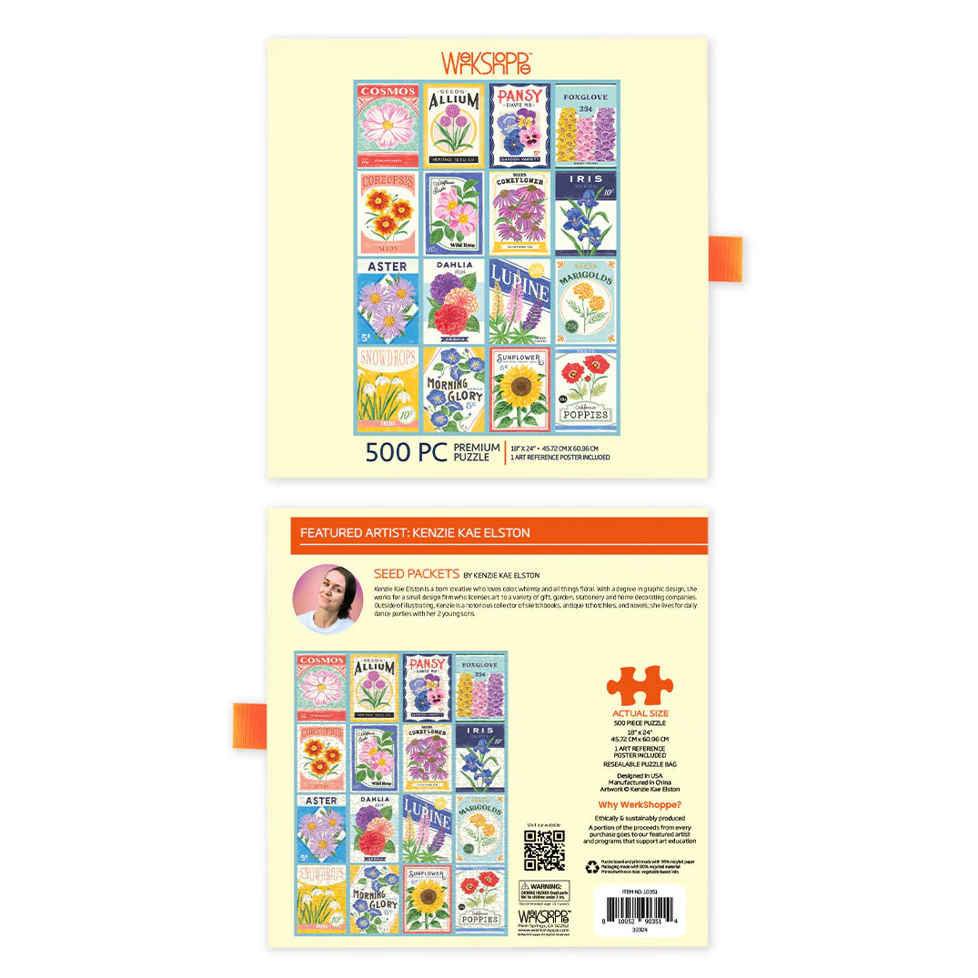 flower seed packet puzzle Seed Packets 500 Piece Puzzle – Chandler Country Store