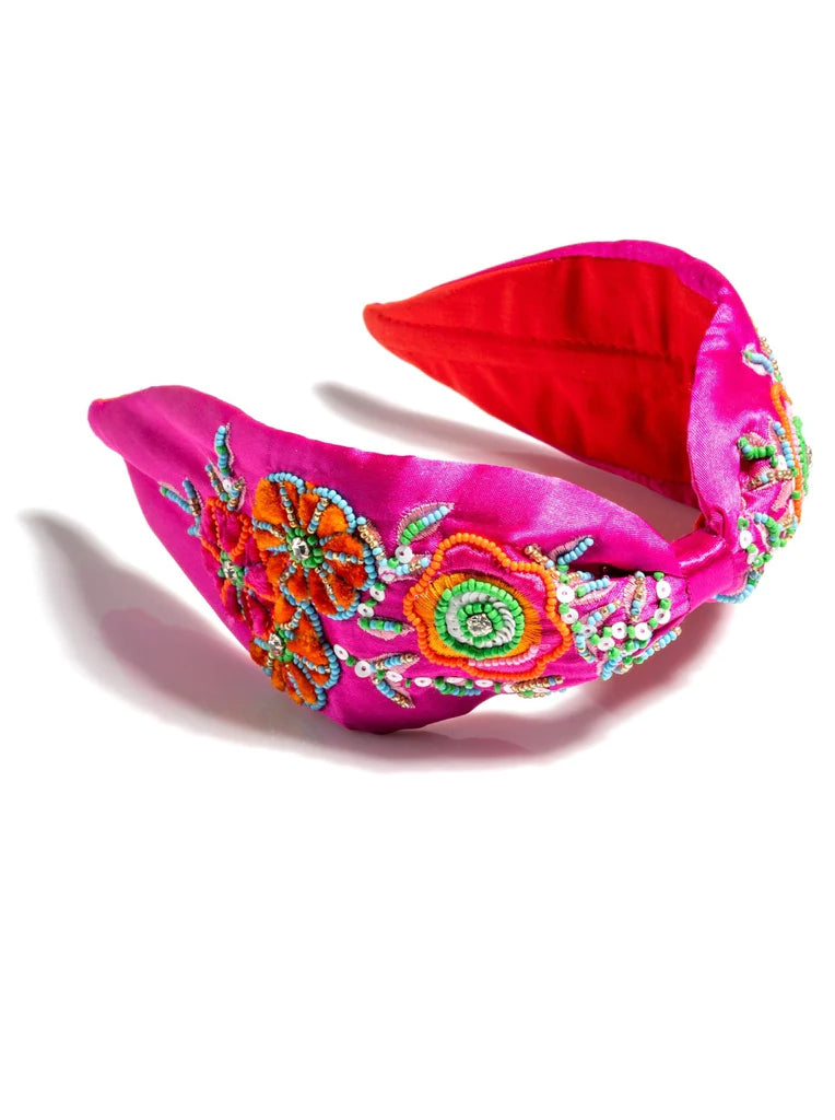 Embellished Wide Headband - Fuchsia