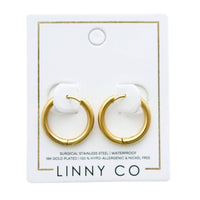 Huggie Earrings - Scarlett Hoop Gold 14mm