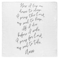 Modern Burlap - Organic Swaddle Blanket- Now I lay me prayer