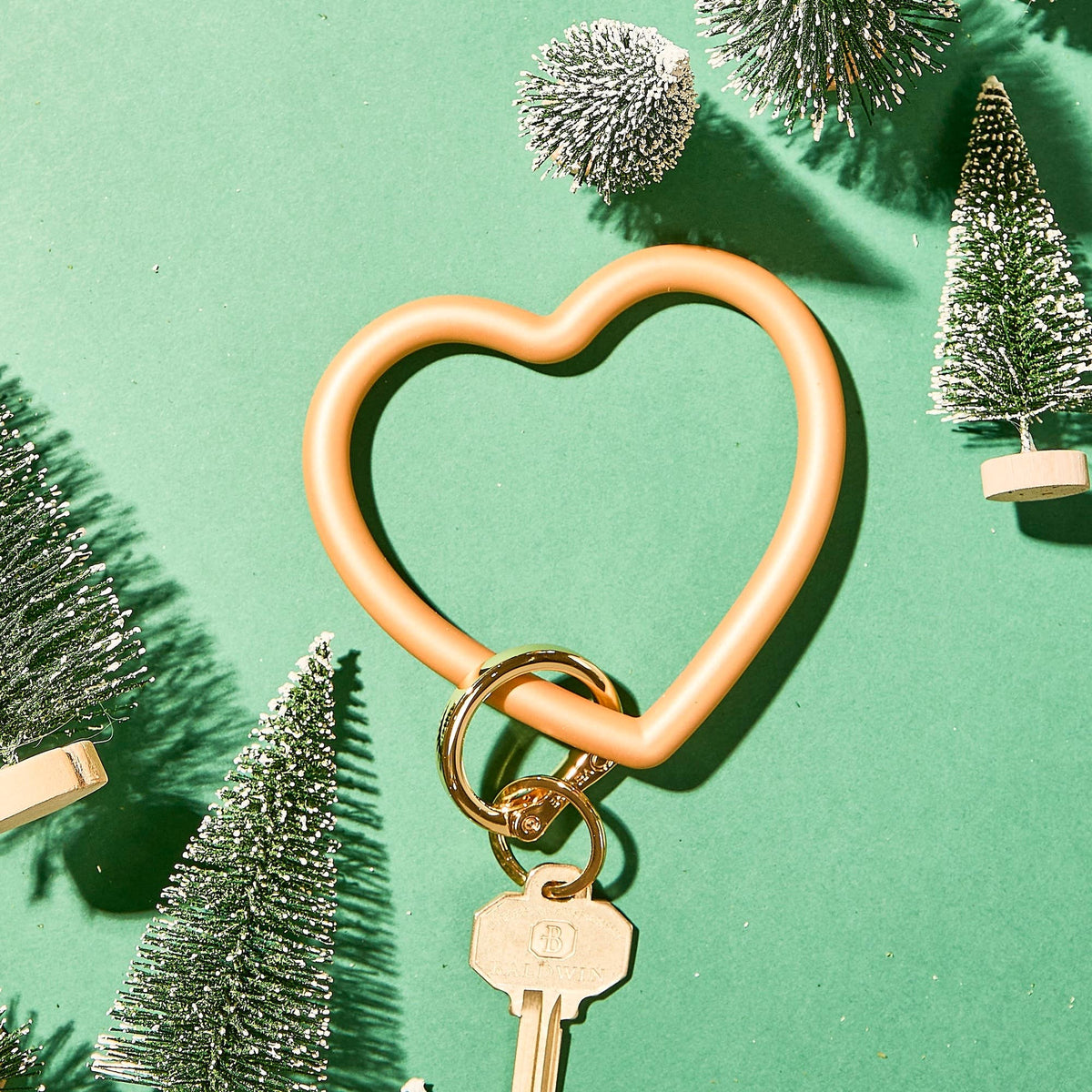 Silicone Heart Keychain - Solid Gold Rush