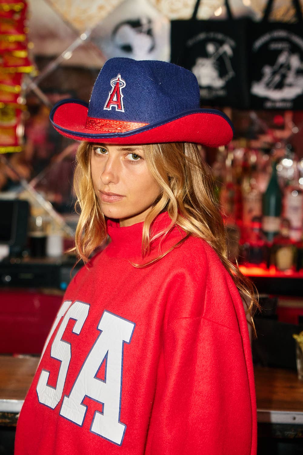 'USA & FLAG' Reversible Mock Neck Sweatshirt