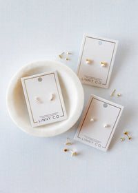 Screwback Stud Earrings - Payton Pearl White 5mm