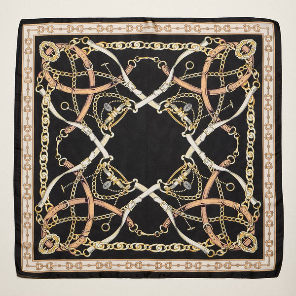 Classic Equestrian Chain Square Scarf