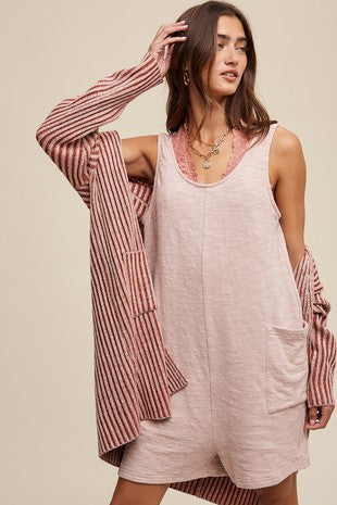 Soft Knit Romper - Blush