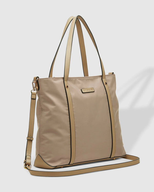 Nora Nylon Travel Tote - Beige