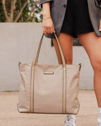 Nora Nylon Travel Tote - Beige