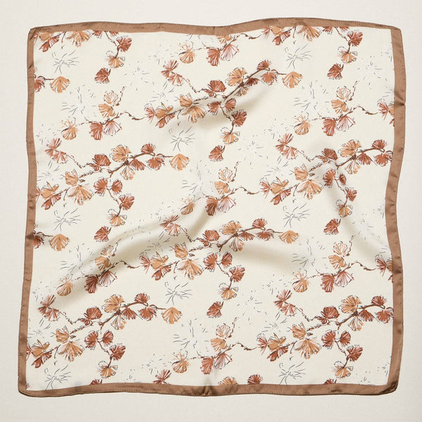 Delicate Floral Branch Square Scarf