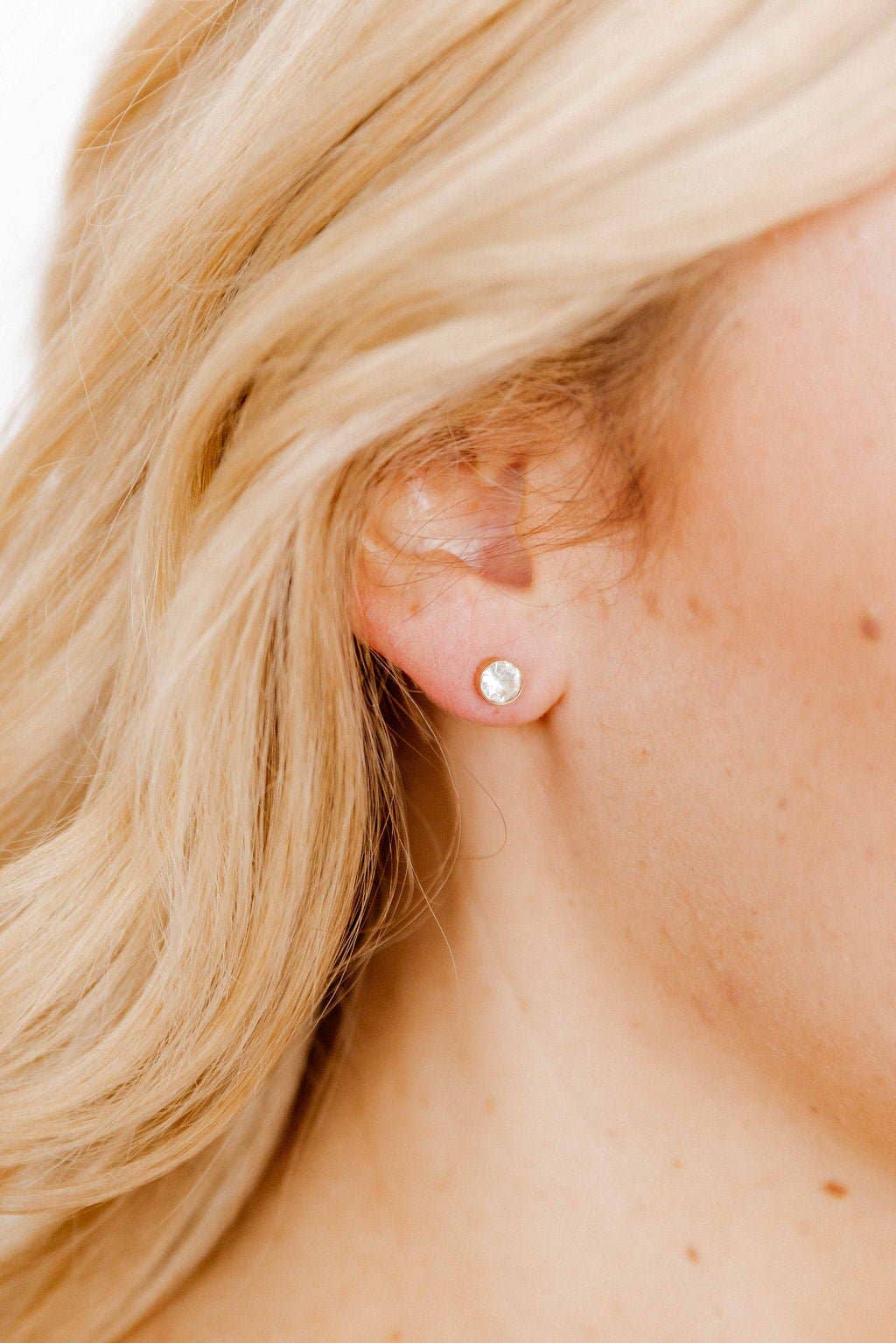 Screwback Stud Earrings - Juliet Clear 5mm