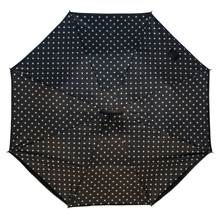 Black and White Polka Dots Topsy Turvy Umbrella