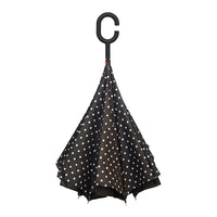 Black and White Polka Dots Topsy Turvy Umbrella