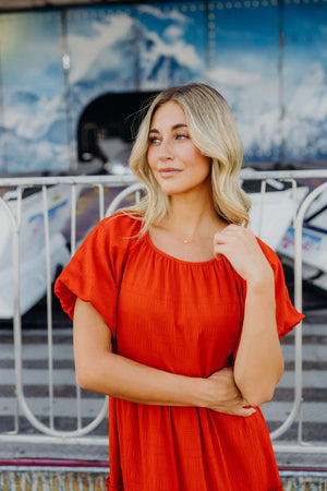 The Serena Dress in Heritage Red