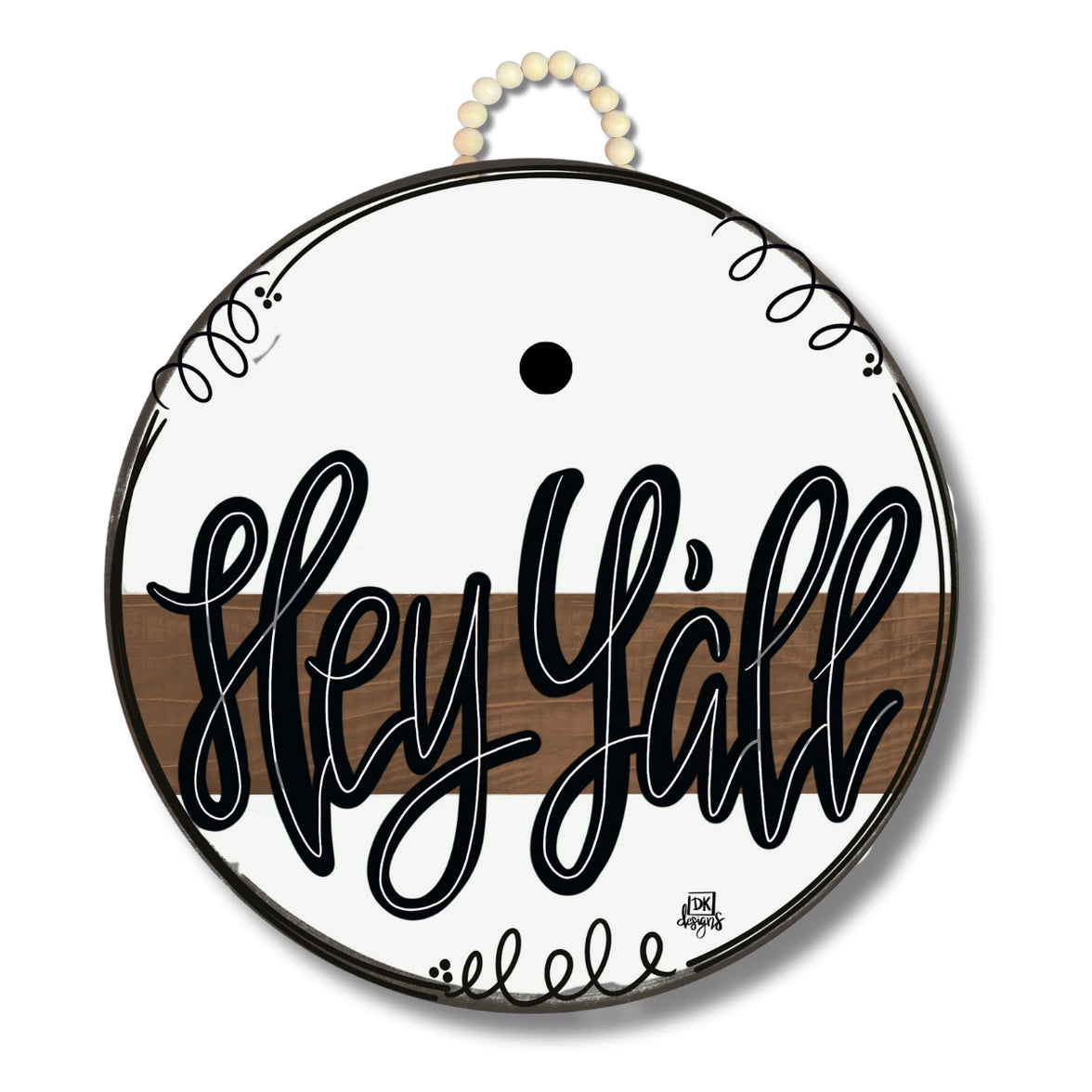 Stained Striped "Hey Y'all" Door Hanger