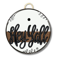 Stained Striped "Hey Y'all" Door Hanger