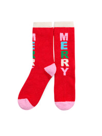 "Merry" Socks - Red