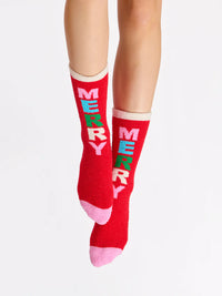 "Merry" Socks - Red