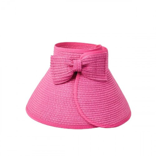 Poppy Straw Bow Visor - Pink