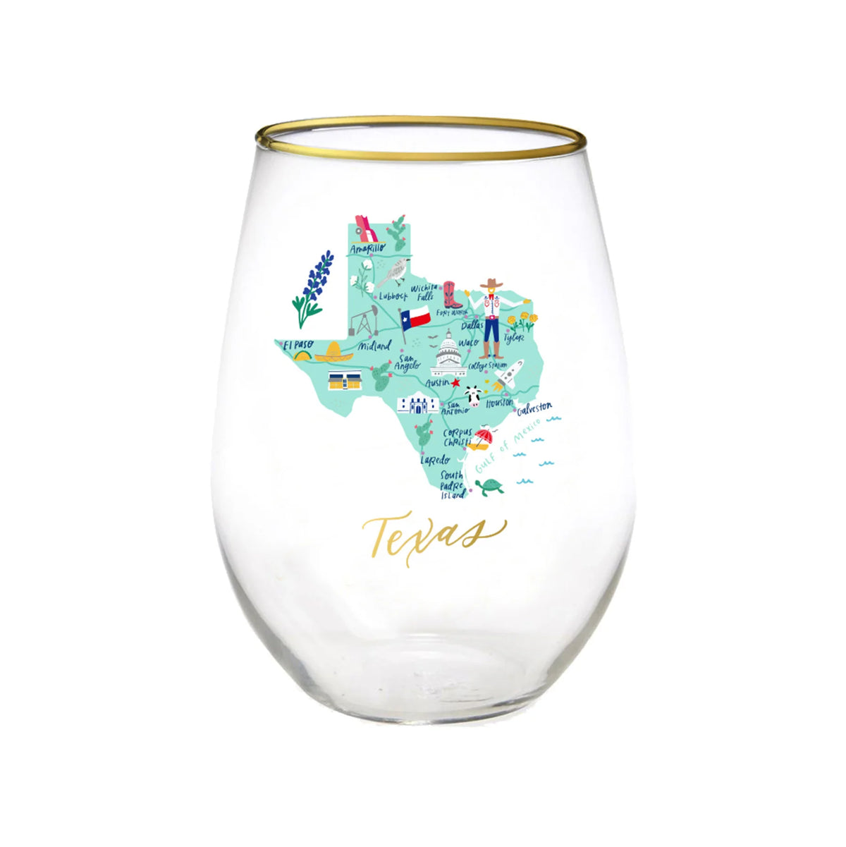 Stemless Wine Glass - Texas