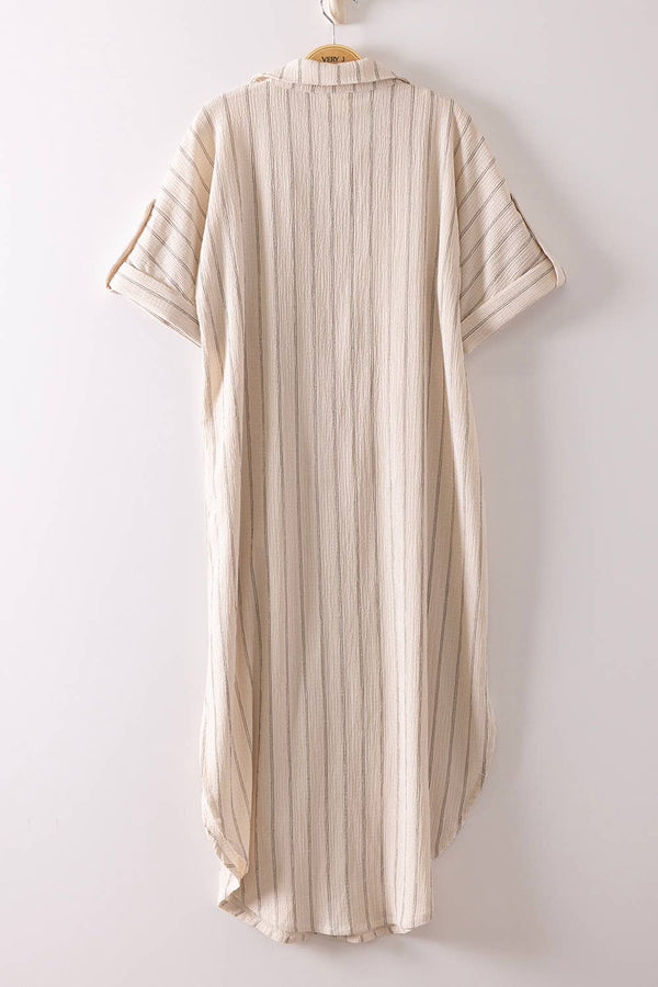 Linen Midi Button Down Dress
