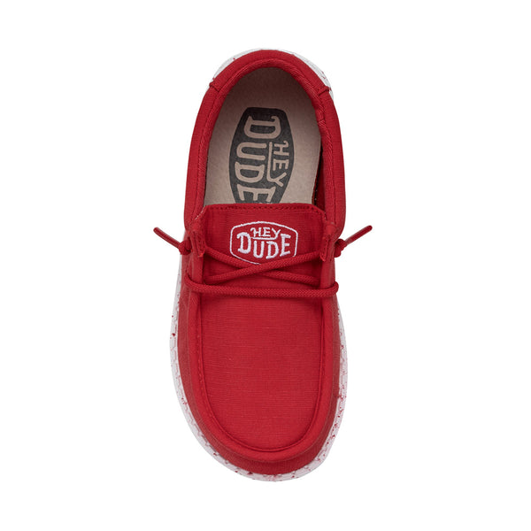 Hey Dude Wally Youth Slub Canvas - Red