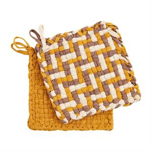 Woven Potholder Set - Yellow