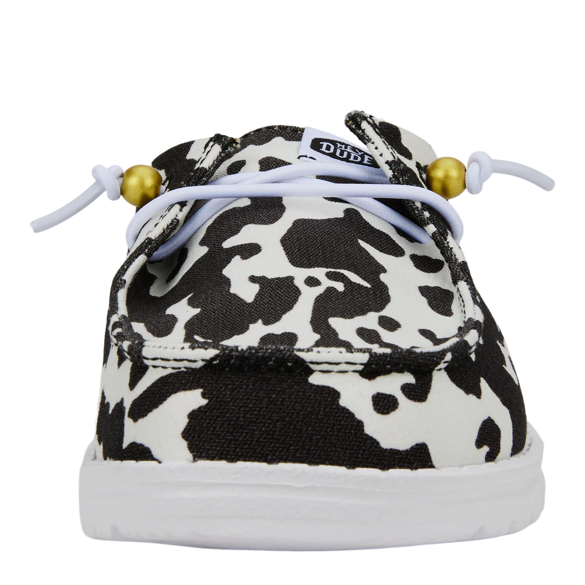 Hey Dude Wendy Slip Classic - White Black/Cow Print