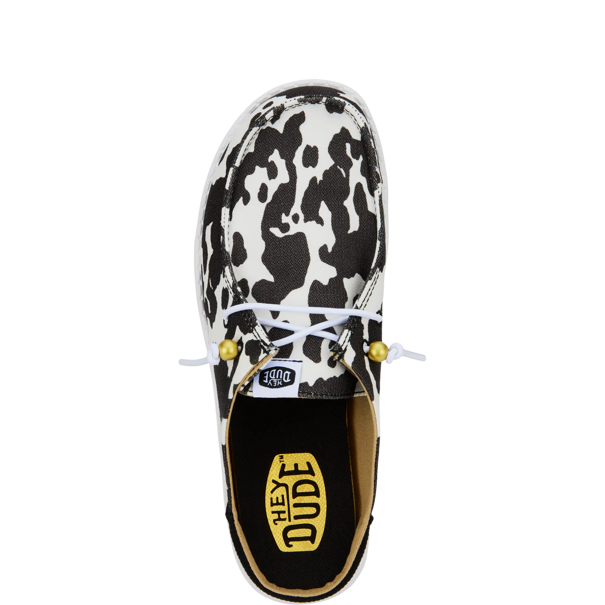 Hey Dude Wendy Slip Classic - White Black/Cow Print