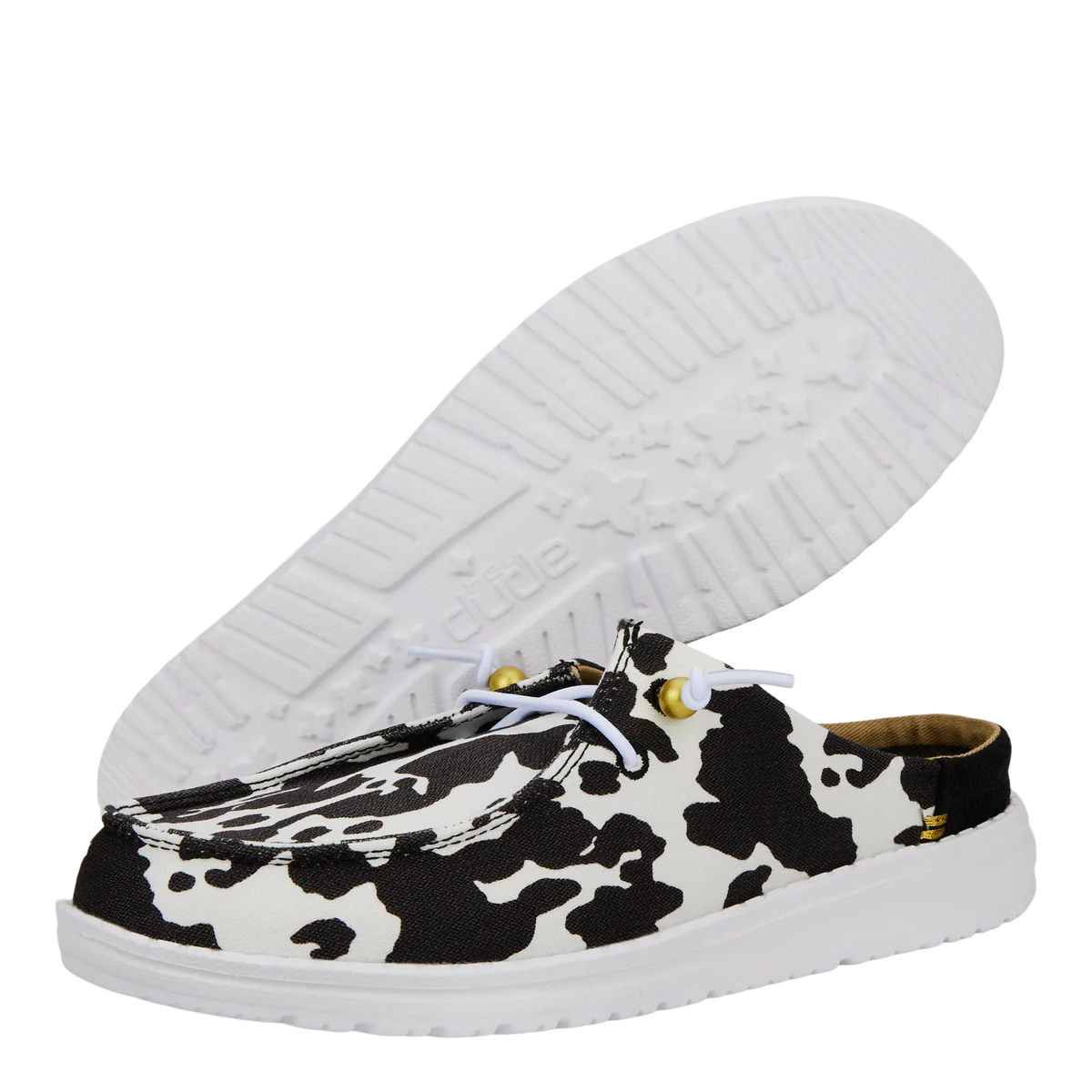 Hey Dude Wendy Slip Classic - White Black/Cow Print