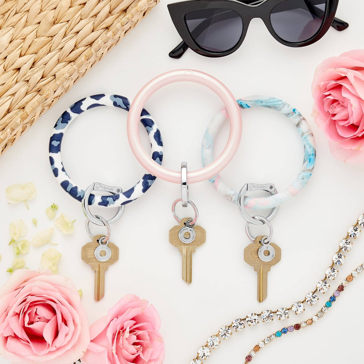 Silicone Big O® Key Ring - Pastel Marble