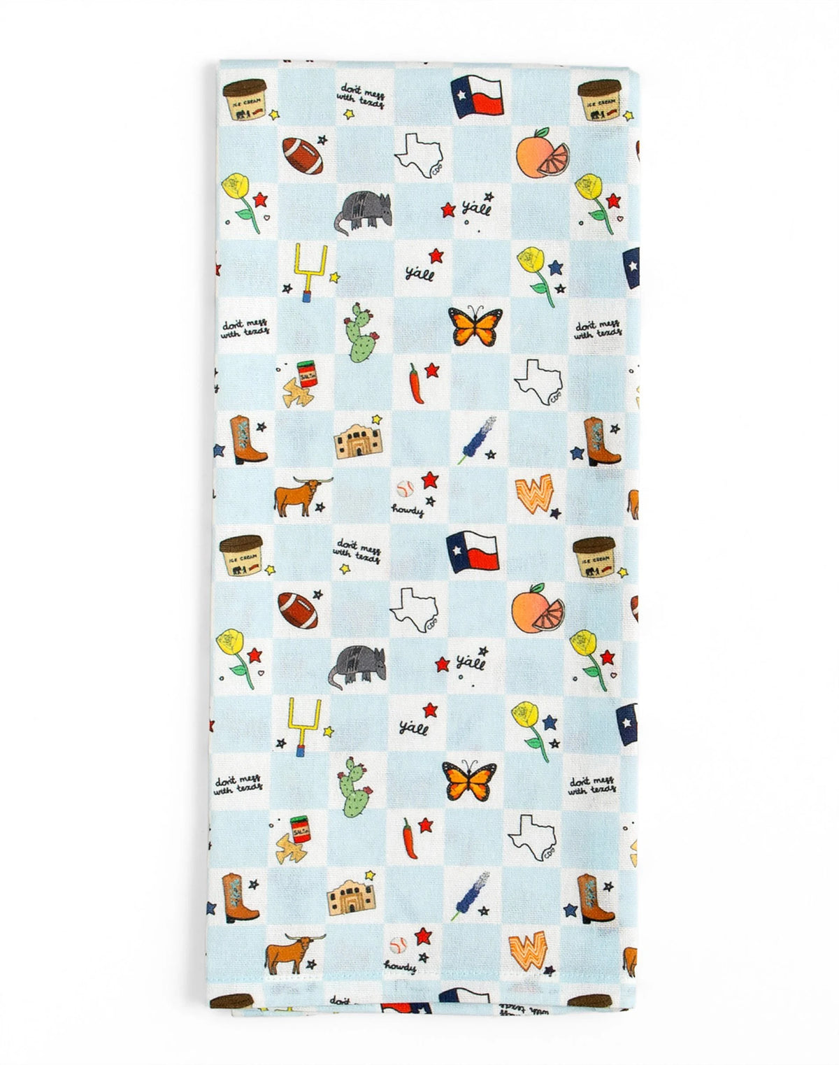 Texas Western Checkerboard Tea Towel