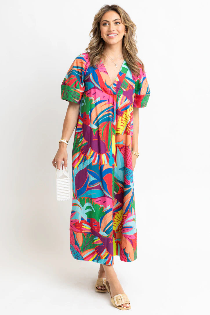 Birds of Paradise Vneck Maxi Dress