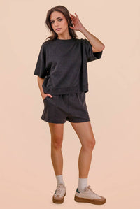 Mineral Washed Knit Short Set