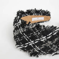 Tweed Fringe Headband - Black