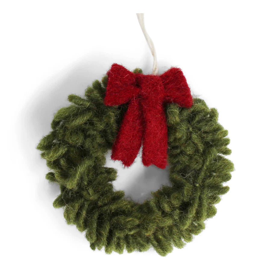 Mini Wreath w/Red Bow