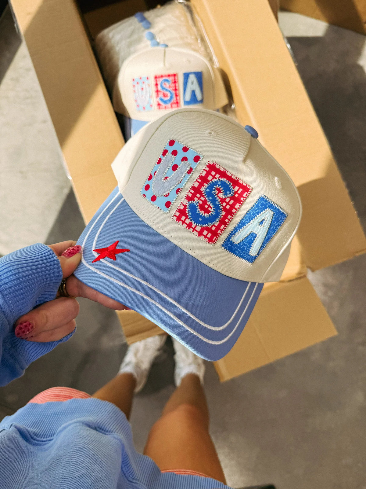 USA Patchwork Trucker Hat