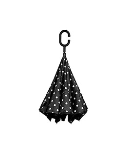 Black and White Polka Dots Topsy Turvy Umbrella