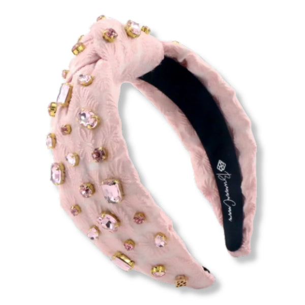 Light Pink Textured Headband with Crystals