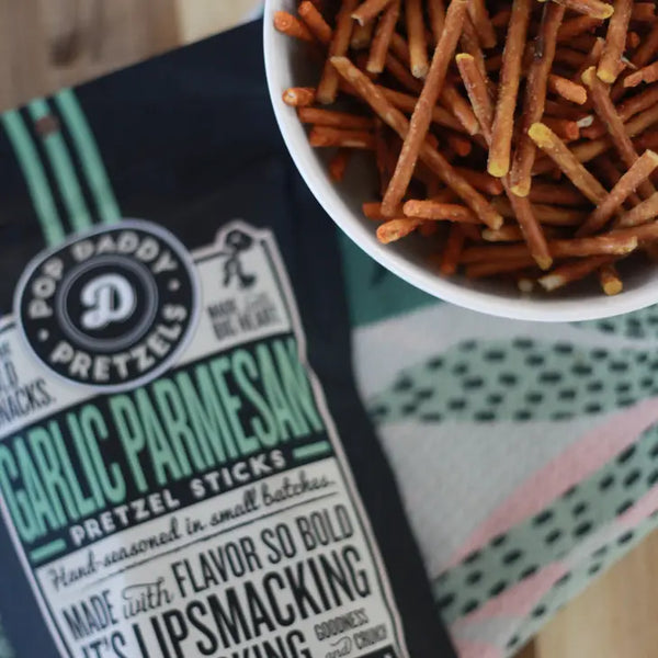 Pop Daddy Snacks - Garlic Parmesan Seasoned Pretzels 7.5oz