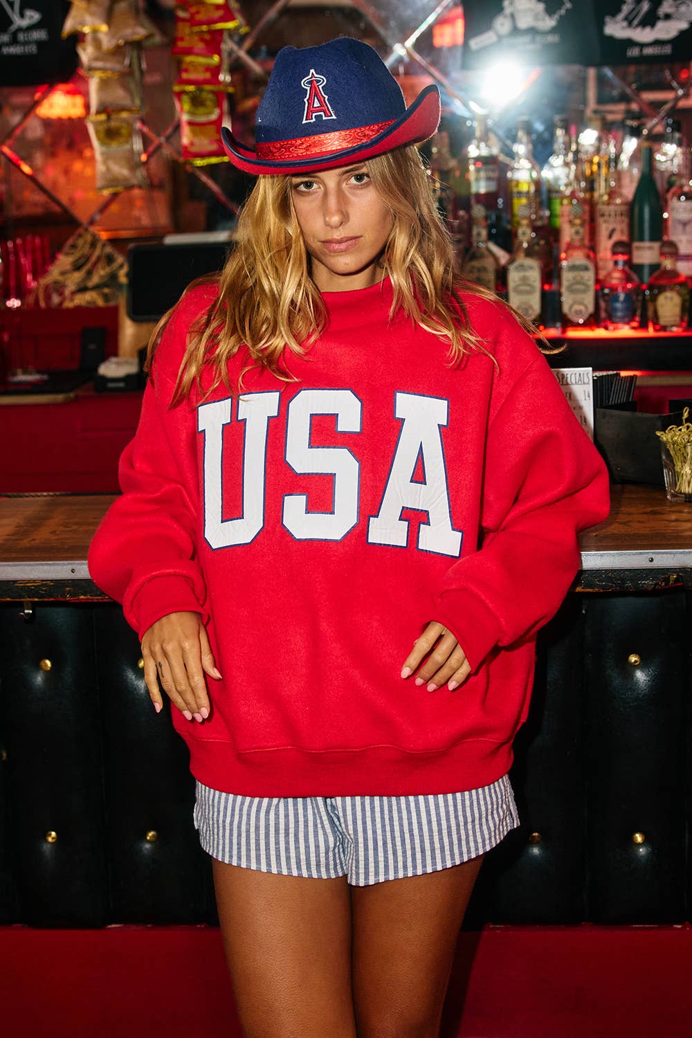 'USA & FLAG' Reversible Mock Neck Sweatshirt