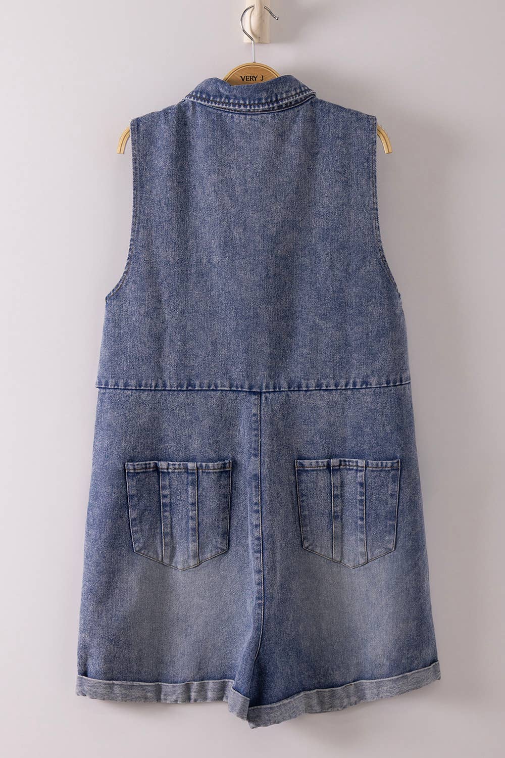 Washed Denim Casual Romper