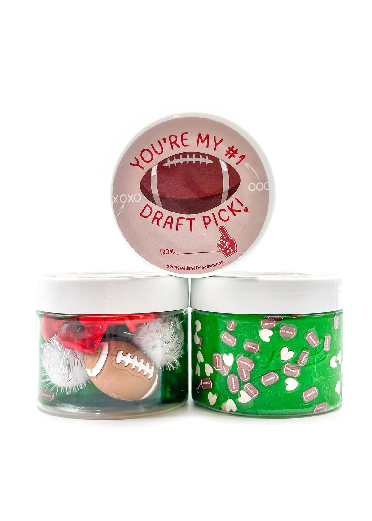 Football Valentine Sensory Dough Jar