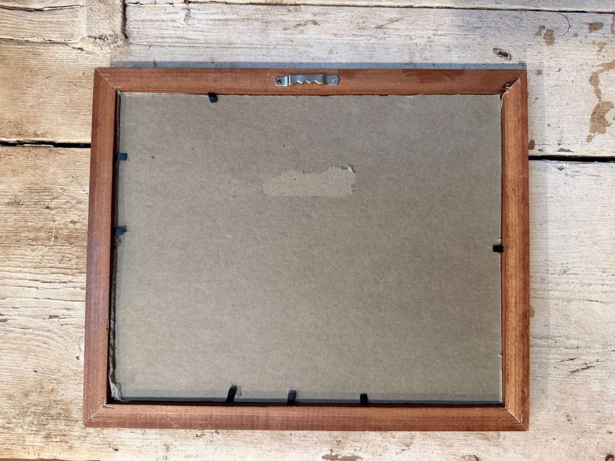 Vintage Framed Crewel - Framehouse Scene