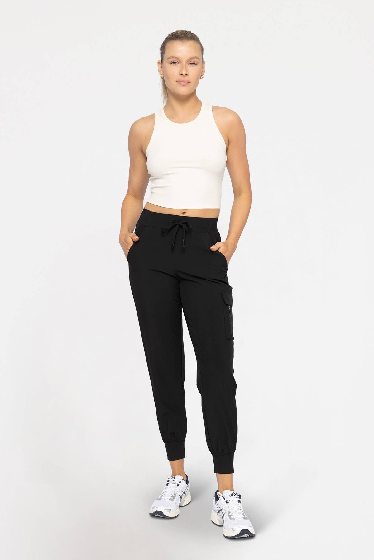 Essential Micro-Ribbed Racer Athleisure Tank Top